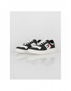 Baskets retro en cuir blanc noir femme - Tommy Jeans