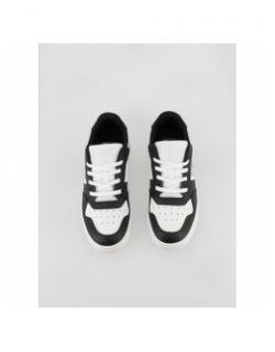 Baskets retro en cuir blanc noir femme - Tommy Jeans