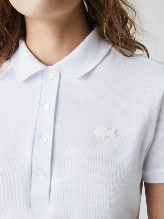 Robe polo core essentials blanc femme - Lacoste