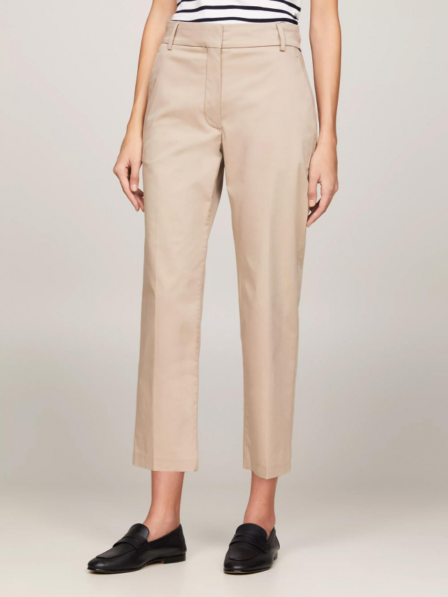 Pantalon chino blend beige femme - Tommy Hilfiger