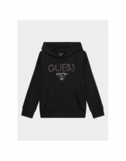 Sweat à capuche beverly hills noir fille - Guess