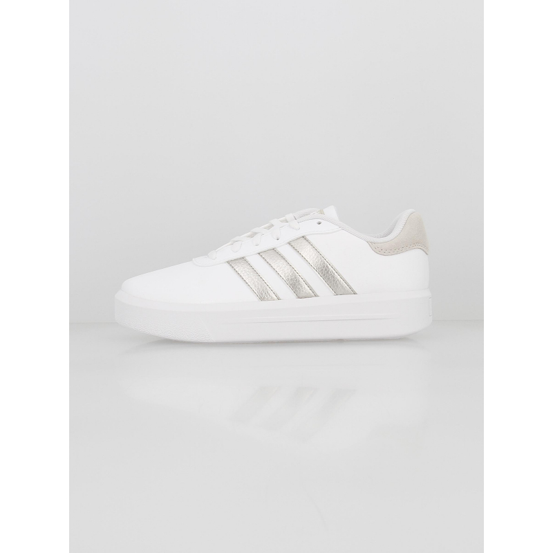 Baskets court platform argenté blanc femme - Adidas