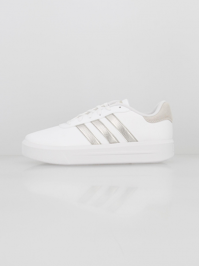 Baskets court platform argenté blanc femme - Adidas