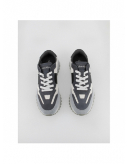 Baskets en cuir top lace up mix gris homme - Calvin Klein