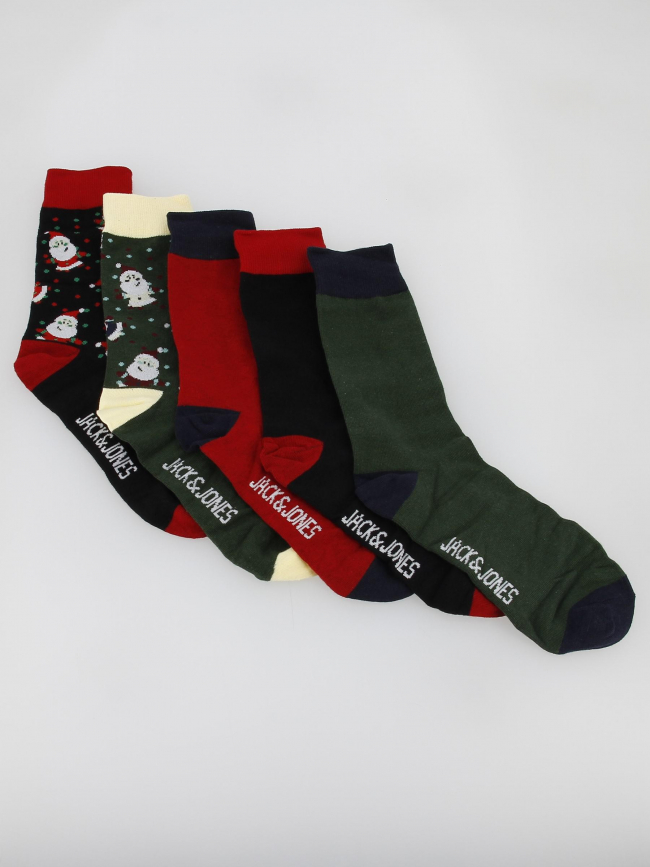 Coffret 5 paires de chaussettes noel xmas homme - Jack & Jones