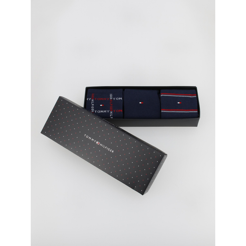 Coffret 3 paires de chaussettes bleu homme - Tommy Hilfiger