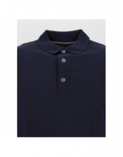 Pull fin en laine polo fine gauge bleu homme - Tommy Hilfiger