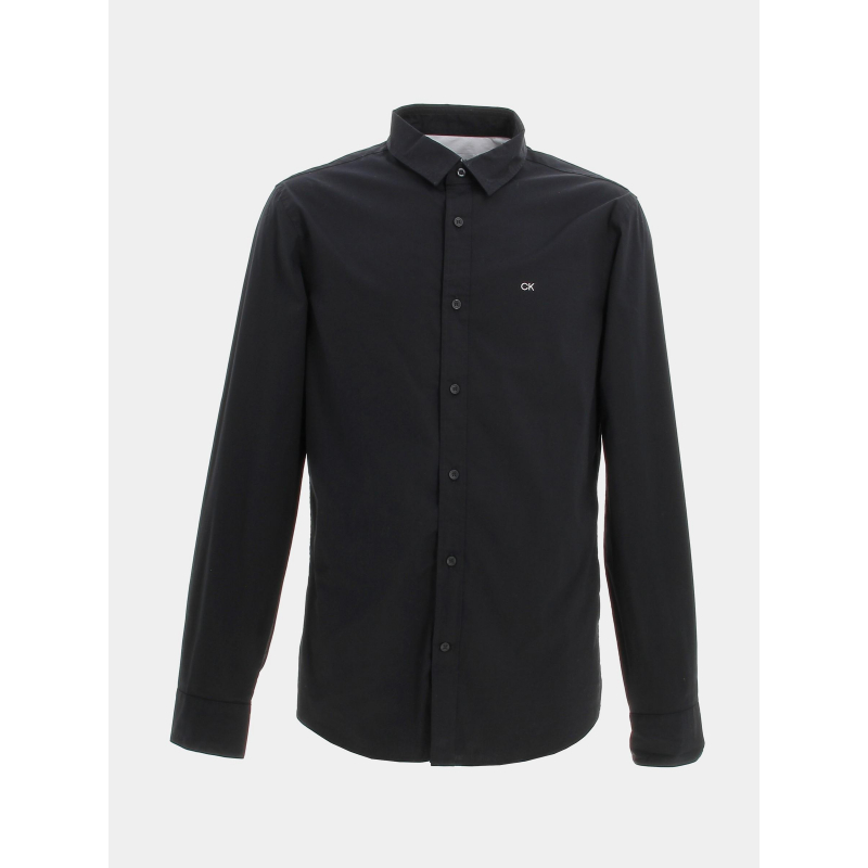 Chemise poplin stretch slim noir homme - Calvin Klein