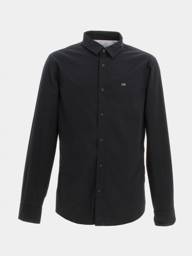 Chemise poplin stretch slim noir homme - Calvin Klein