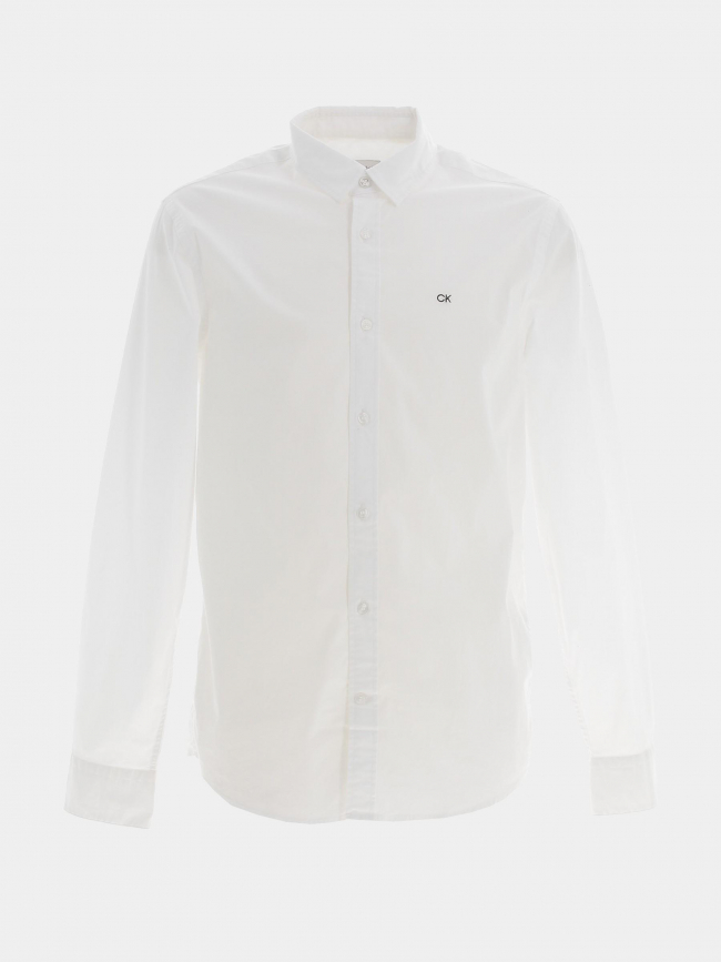 Chemise poplin stretch slim blanc homme - Calvin Klein