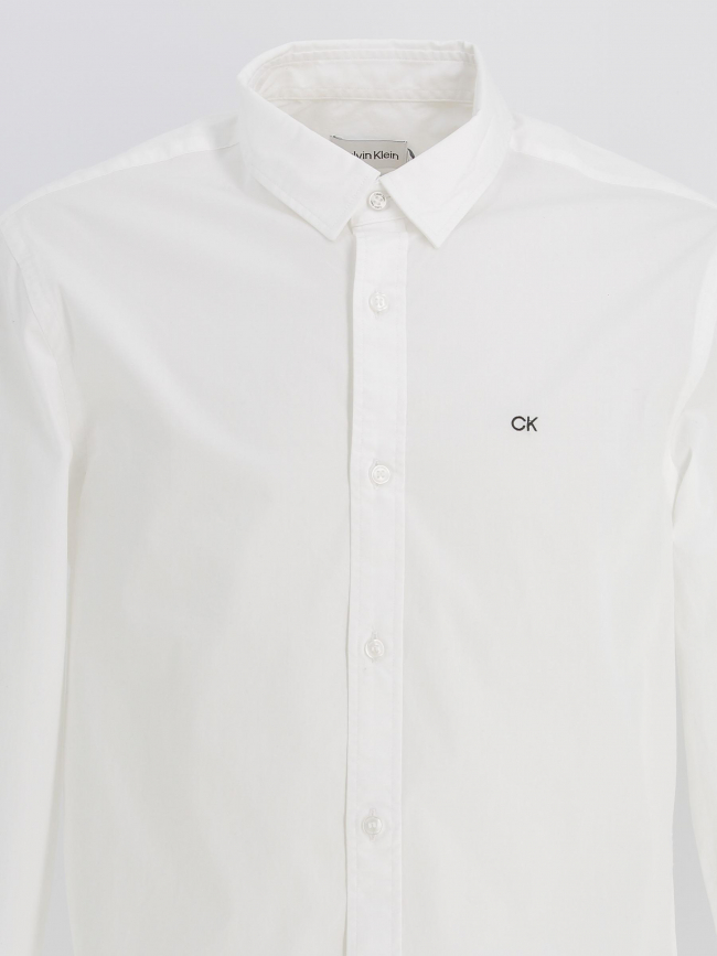 Chemise poplin stretch slim blanc homme - Calvin Klein