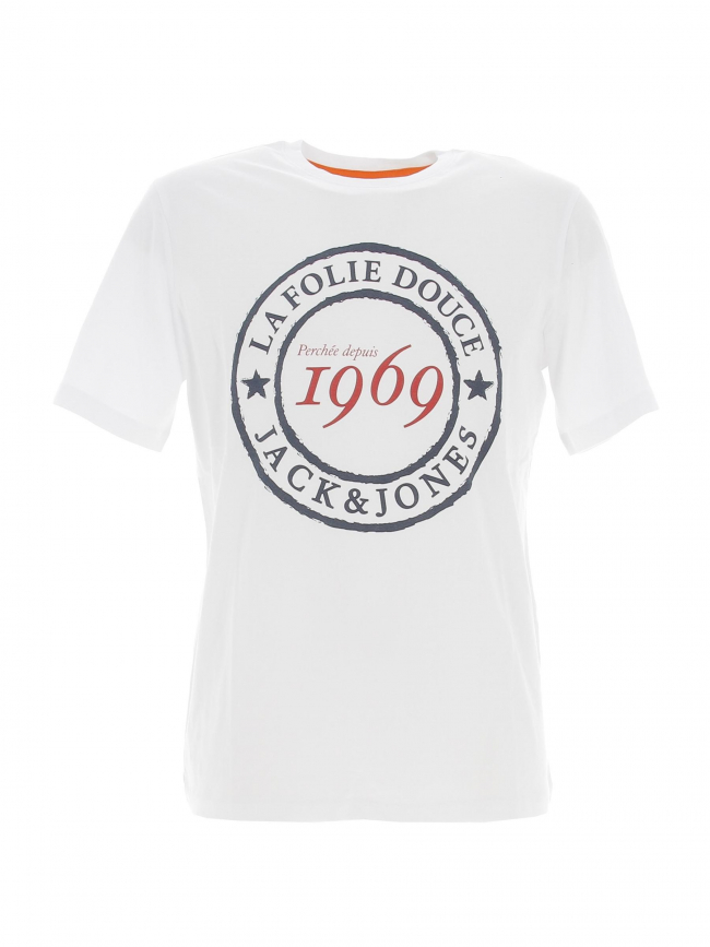 T-shirt la folie douce 23 blanc homme - Jack & Jones