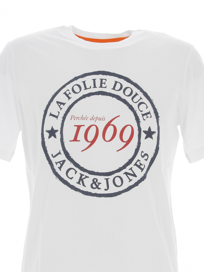 T-shirt la folie douce 23 blanc homme - Jack & Jones