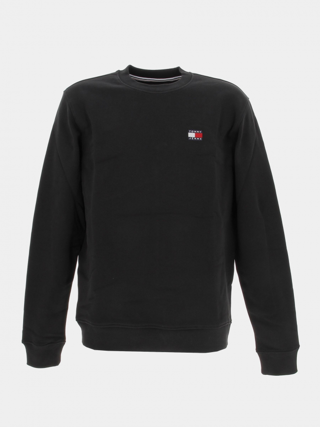 Sweat regular badge crew noir homme - Tommy Jeans