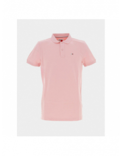 Polo slim placket rose homme - Tommy Jeans