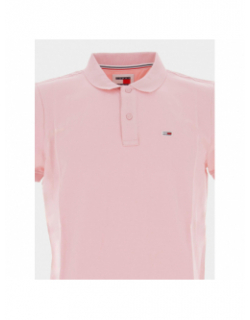 Polo slim placket rose homme - Tommy Jeans