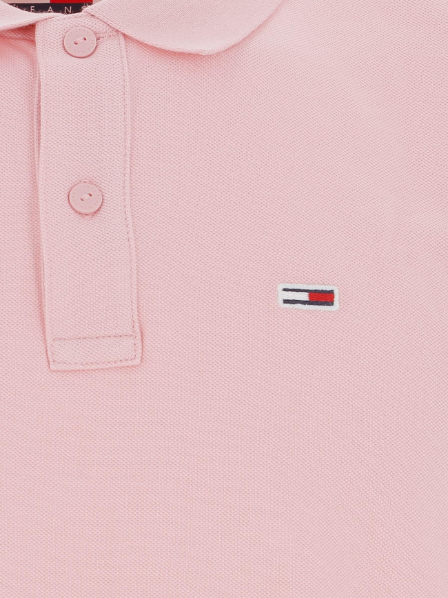 Polo slim placket rose homme - Tommy Jeans