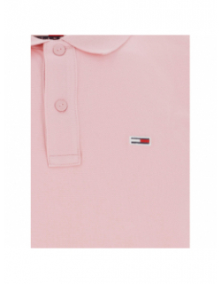 Polo slim placket rose homme - Tommy Jeans