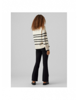 Pull rayé saba blanc noir femme - Vero Moda