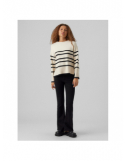 Pull rayé saba blanc noir femme - Vero Moda