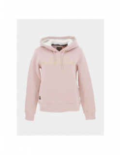 Sweat à capuche metallic logo rose femme - Superdry