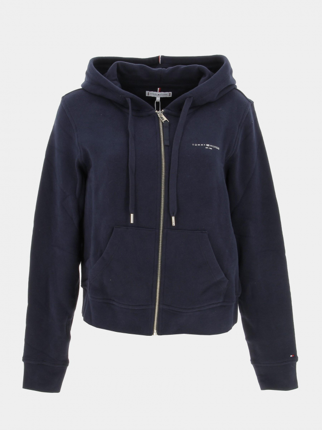 Sweat zippé capuche regular bleu marine femme - Tommy Hilfiger