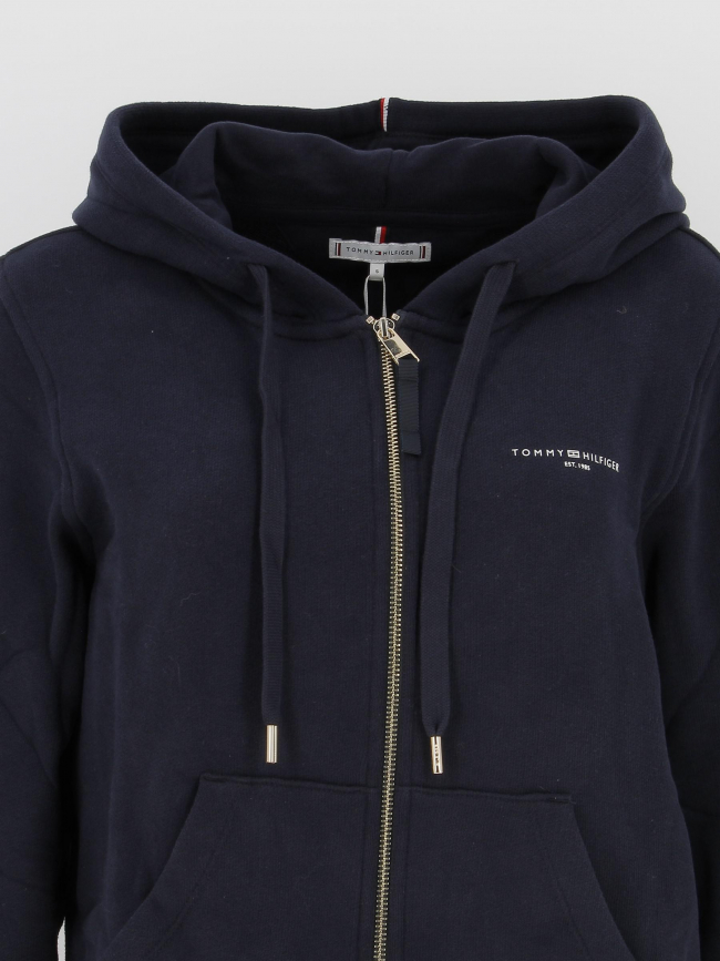 Sweat zippé capuche regular bleu marine femme - Tommy Hilfiger