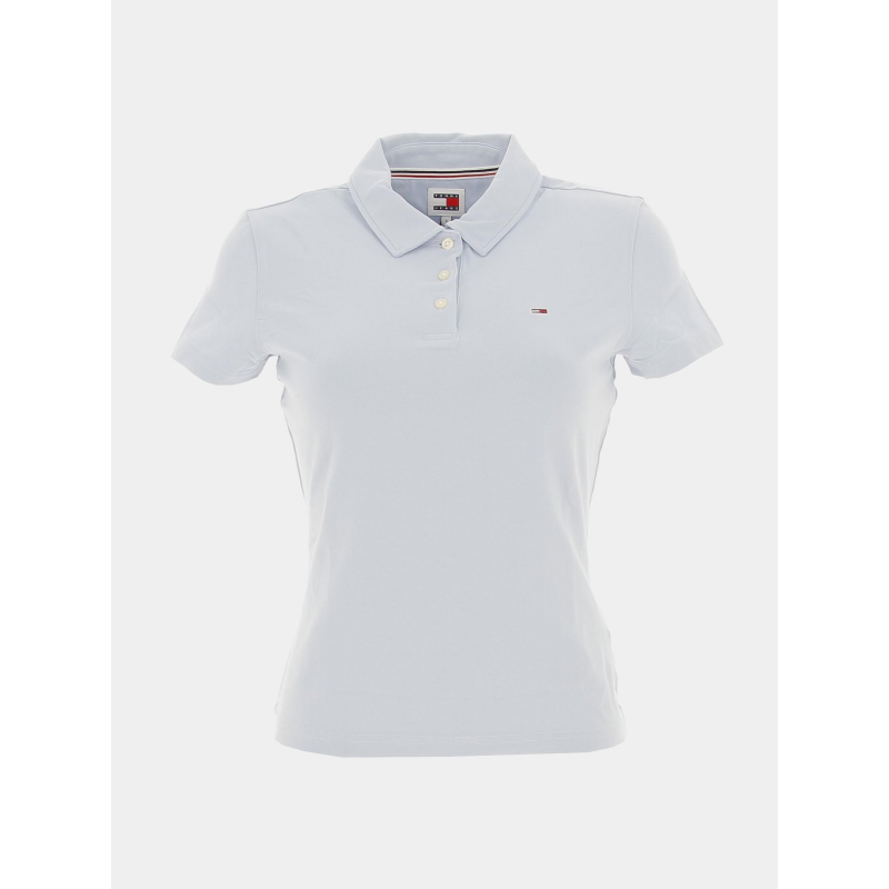 Polo slim essential logo bleu clair femme - Tommy Jeans