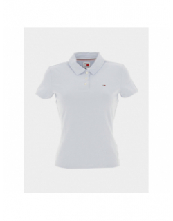 Polo slim essential logo bleu clair femme - Tommy Jeans