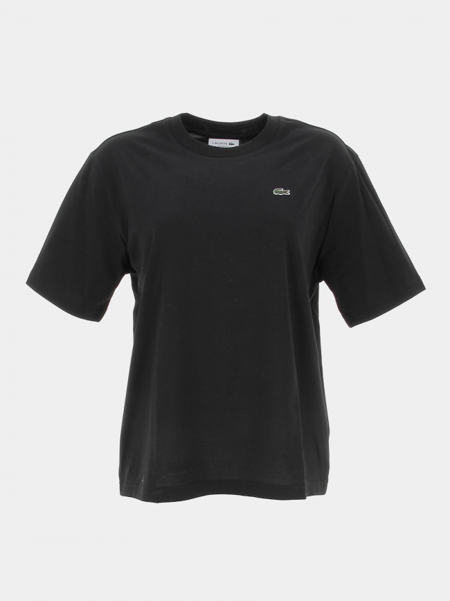 T-shirt uni logo noir femme - Lacoste