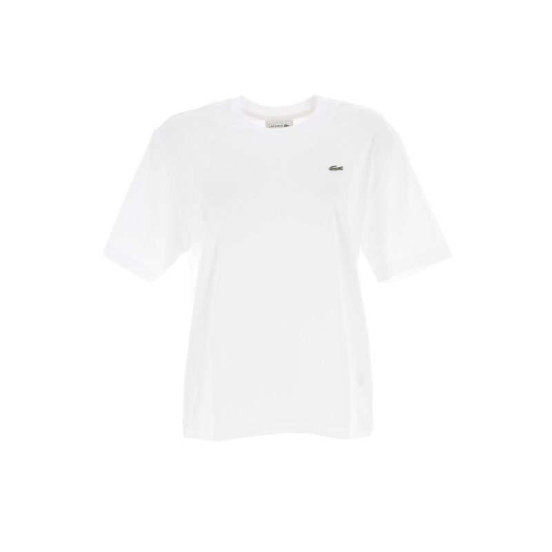 T-shirt uni logo blanc femme - Lacoste