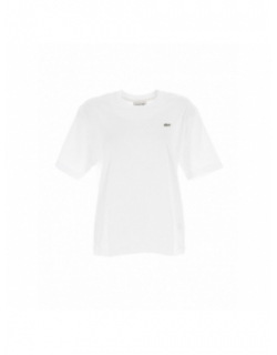 T-shirt uni logo blanc femme - Lacoste