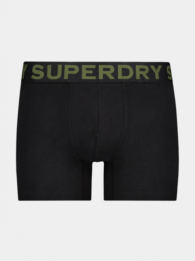 Pack 3 boxers gris kaki noir homme - Superdry