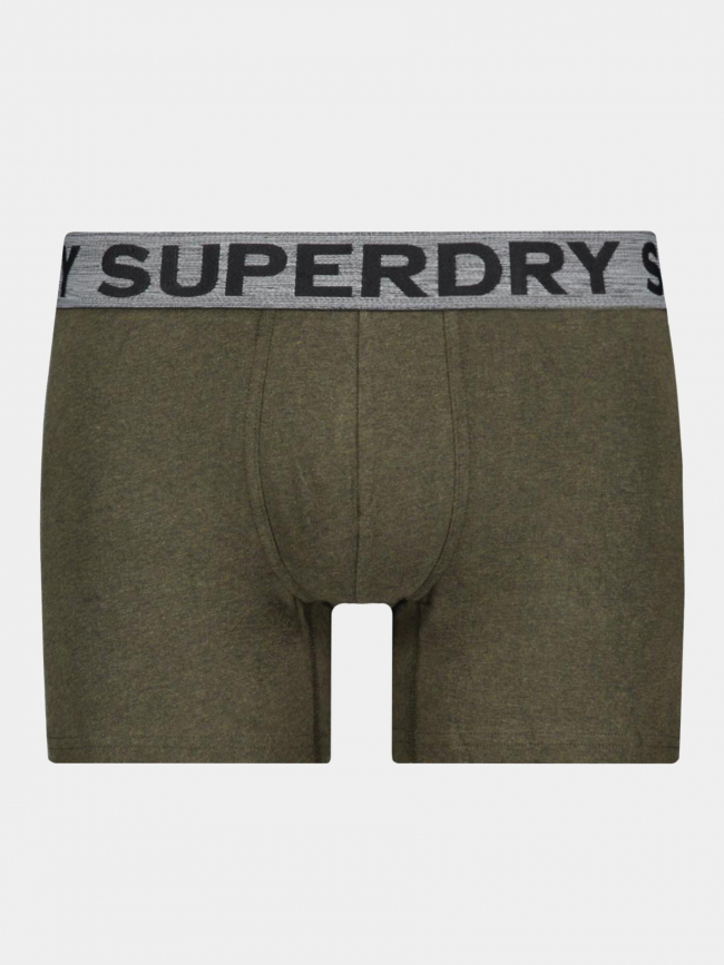 Pack 3 boxers gris kaki noir homme - Superdry