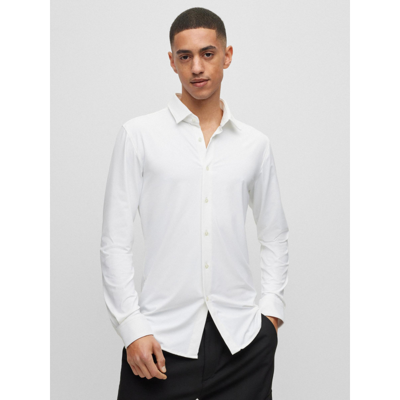 Chemise uni stretch elisha blanc homme - Hugo