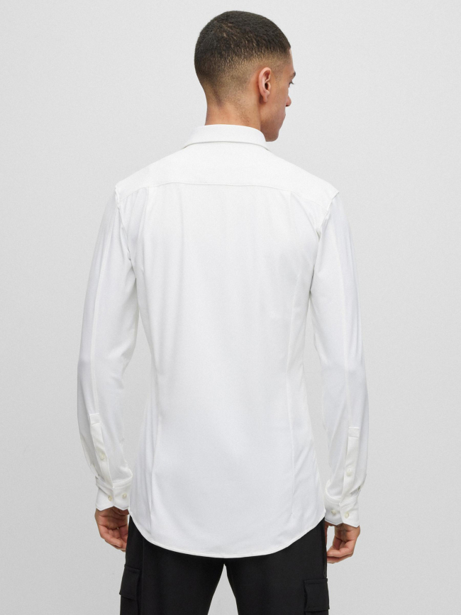 Chemise uni stretch elisha blanc homme - Hugo