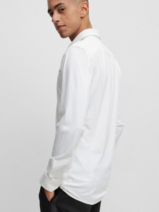 Chemise uni stretch elisha blanc homme - Hugo