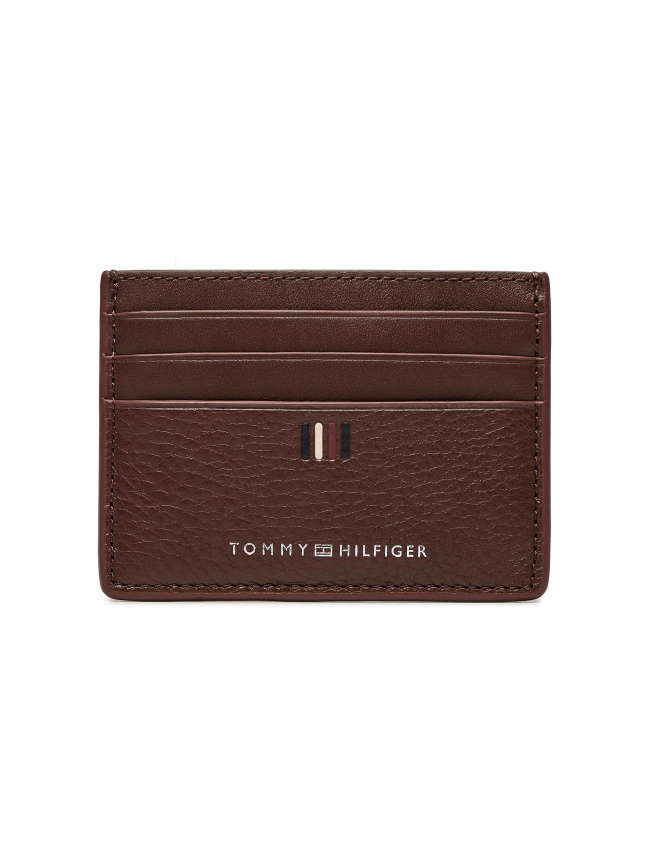 Porte-cartes en cuir central marron homme - Tommy Hilfiger