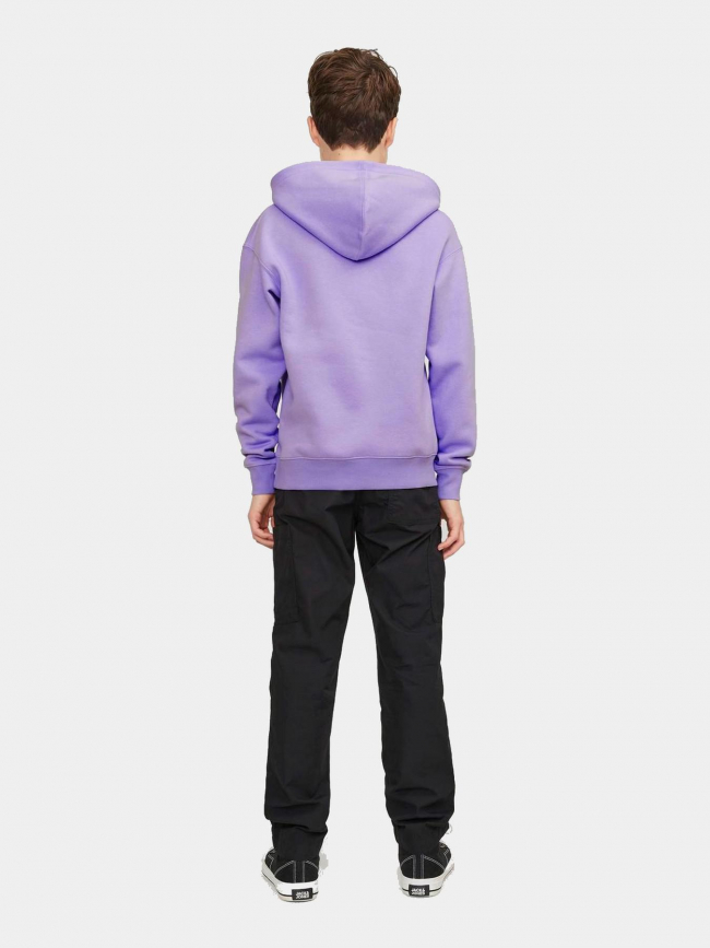 Sweat à capuche star logo violet garçon - Jack & Jones