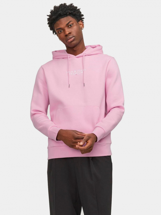 Sweat à capuche bluarchie rose homme - Jack & Jones