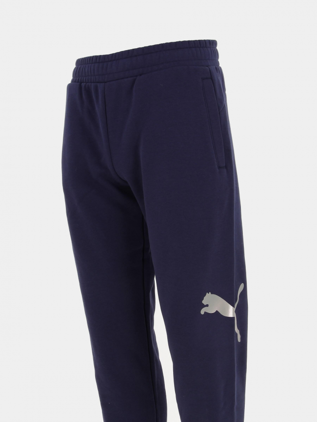 Jogging essential logo argenté bleu homme - Puma