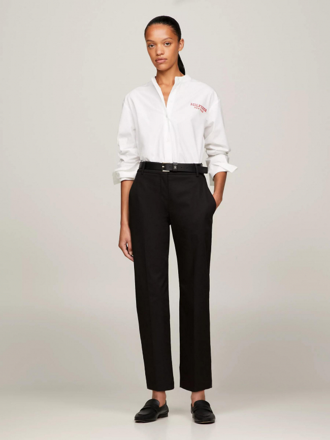 Pantalon chino blend droit noir femme - Tommy Hilfiger