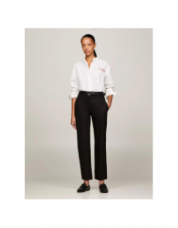 Pantalon chino blend droit noir femme - Tommy Hilfiger