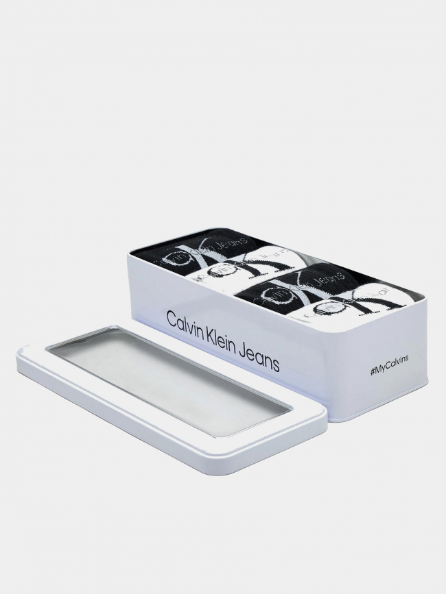 Coffret 4 paires de chaussettes blanc noir homme - Calvin Klein