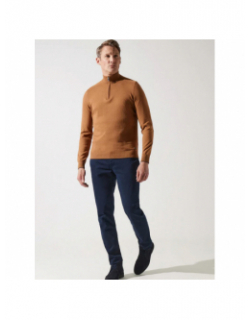 Pull bacary col zippé camel homme - Izac