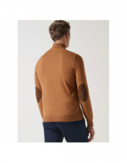 Pull bacary col zippé camel homme - Izac