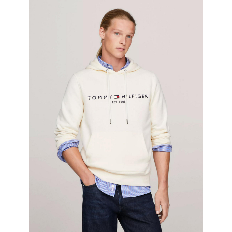 Sweat à capuche calico beige homme - Tommy Hilfiger