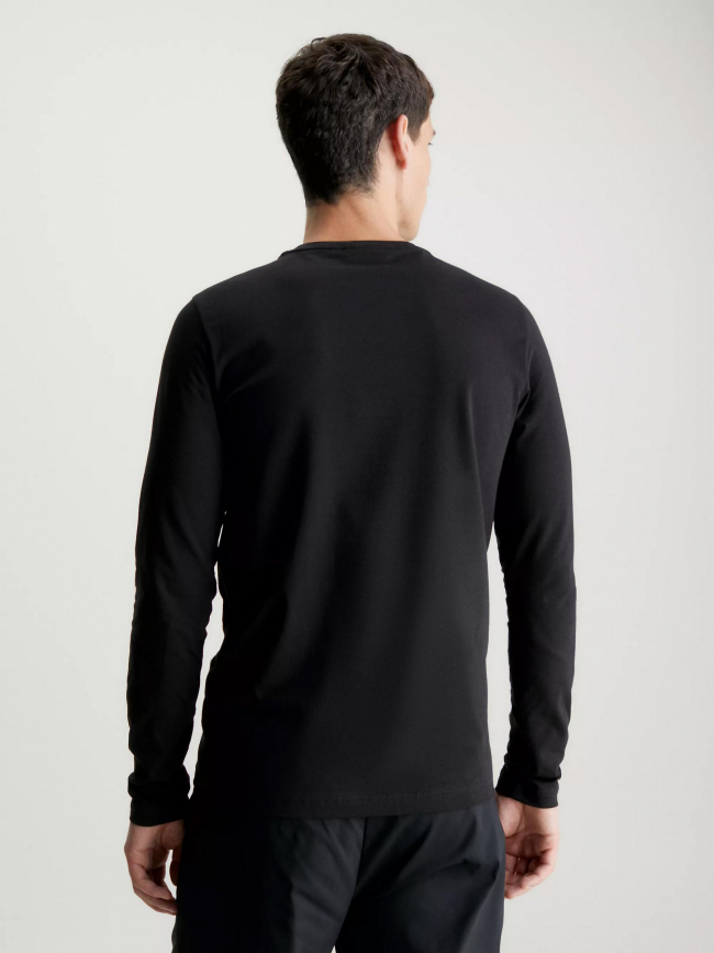 T-shirt manche longue stretch noir homme - Calvin Klein