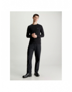 T-shirt manche longue stretch noir homme - Calvin Klein