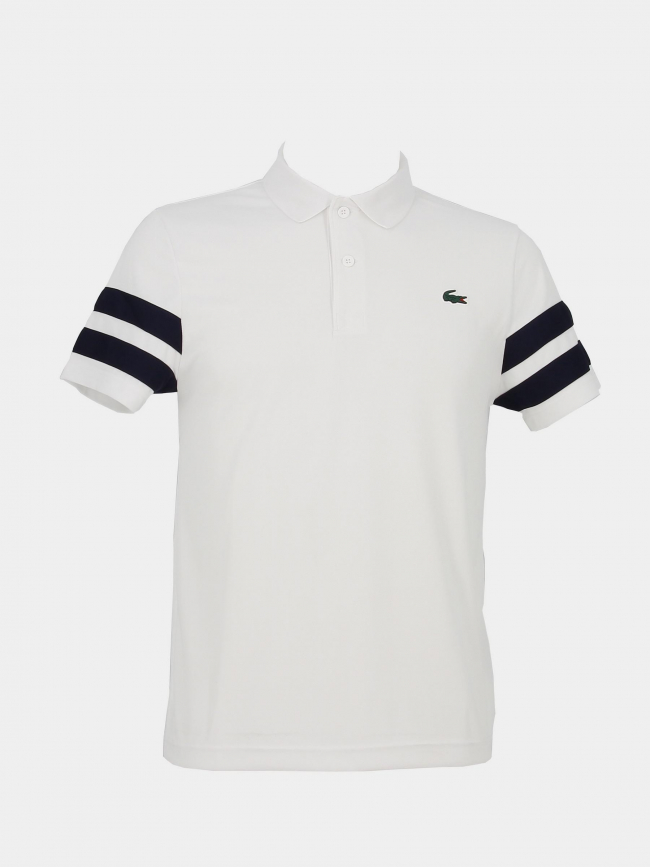 Polo rayures manches contrastées blanc homme - Lacoste